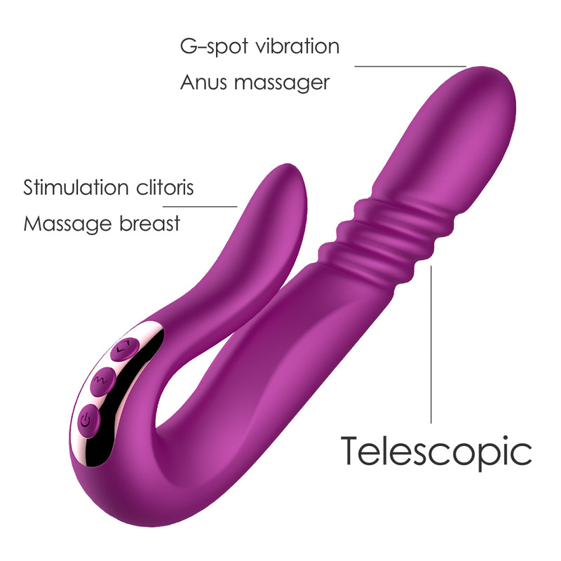 Automatic Telescopic Rotation Heating Vaginal Massage Vibrator - Adult Toys 