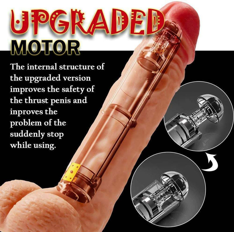 Telescopic Thrusting Heating Dildo Prostate Stimulation Vibrator - Adult Toys 