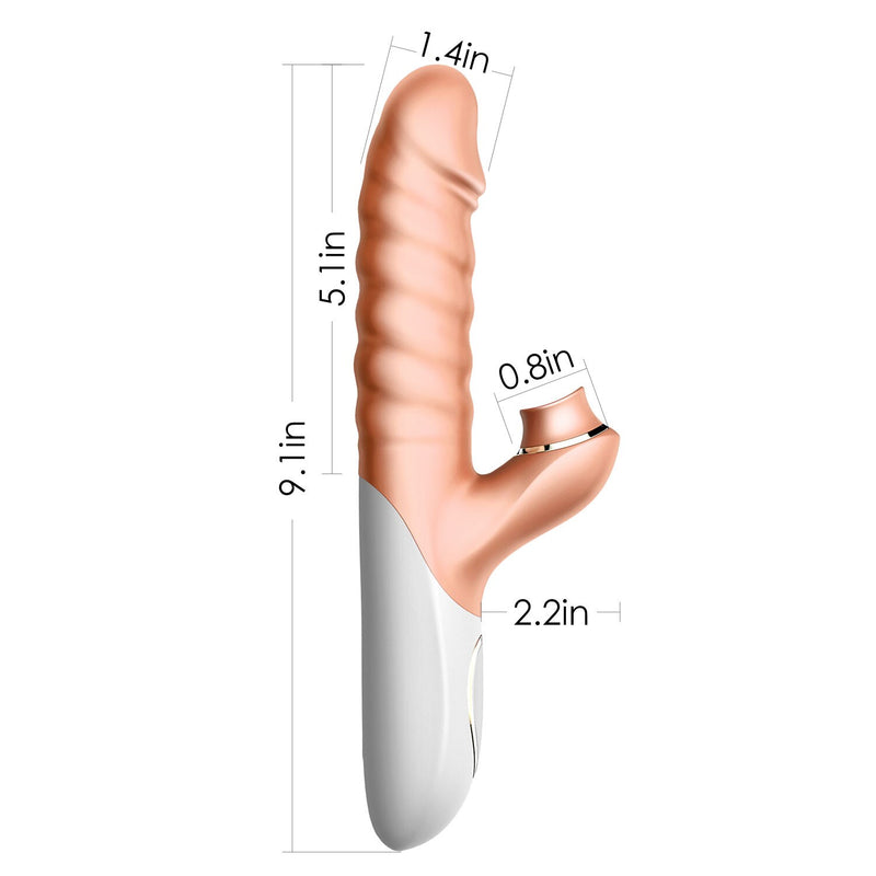 EROCOME Rotation Thrusting Dildo Vibrator With Clit Sucker