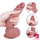 7.09in Realistic Feeling Uncut Dildo Adult Toy With Moving Foreskin