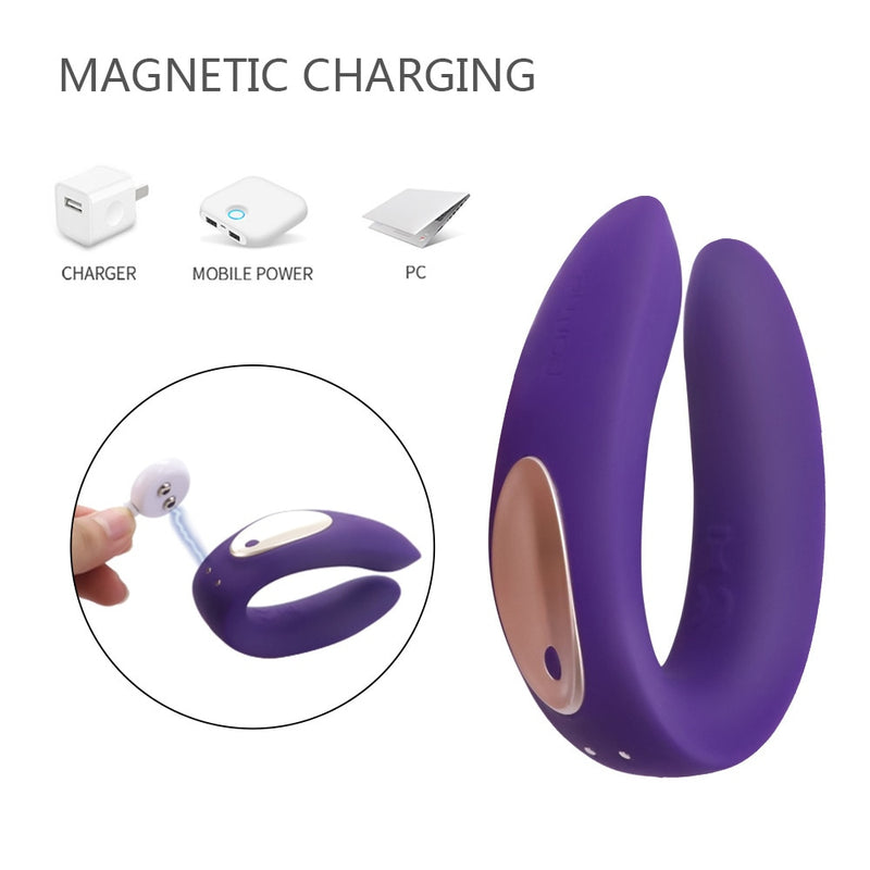 U Shaped Vibrator Double Motors Wearable Vibrator For Couples