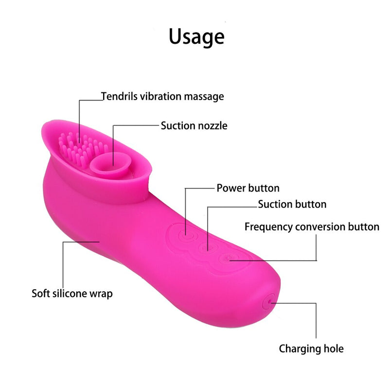 12 Frequency Silicone Sucker Massage Female AV Wand Vibrator