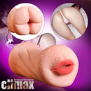 3D Dual Hole Anal Oral Pocket Pussy Realistic Silicone Masturbator For Men - Adult Toys 