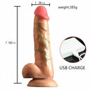 Veined Dildo With Suction Base Dong For Sex Dual Layer Dildo Vibrator - Adult Toys 