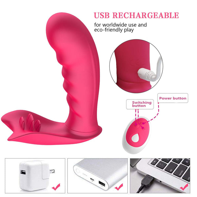 Wireless Invisible Wearable Dildo Tongue Licking Vibrator