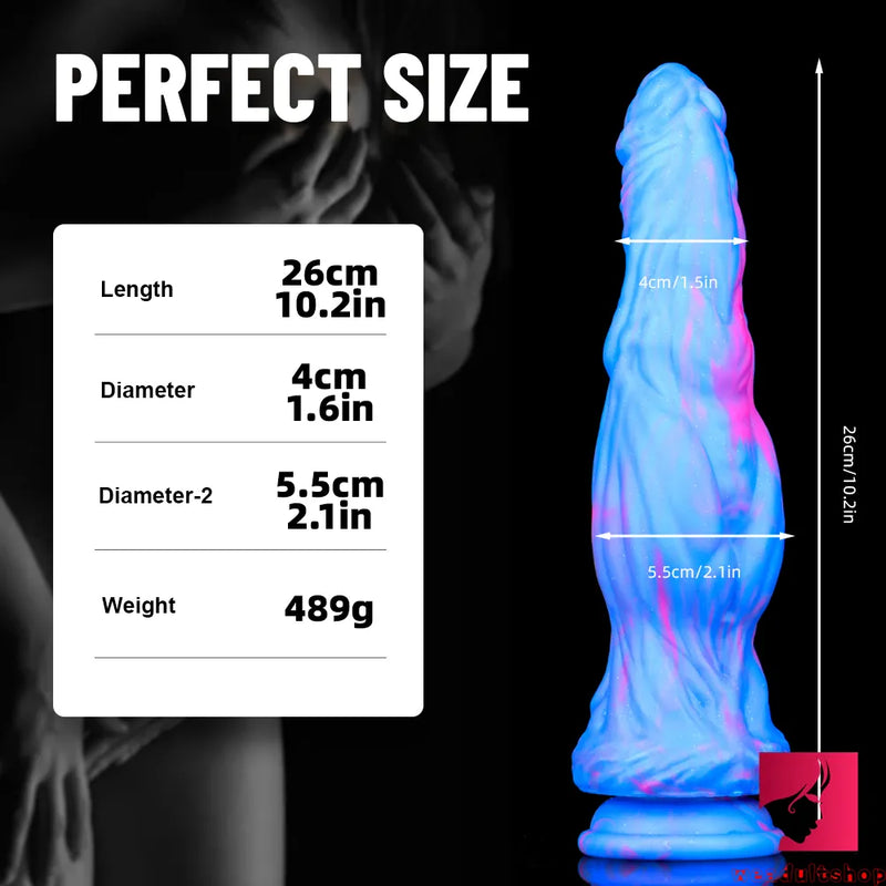 10.2in Colorful Fantasy Thick Crystal Dildo For Anal Vaginal Sex