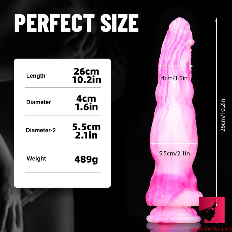 10.2in Colorful Fantasy Thick Crystal Dildo For Anal Vaginal Sex