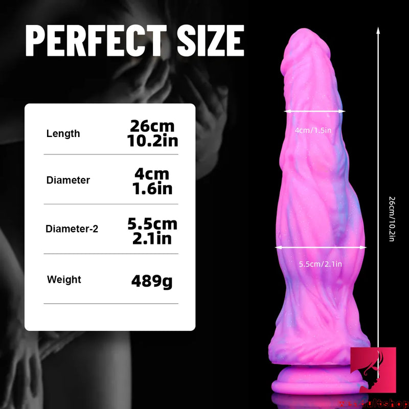 10.2in Colorful Fantasy Thick Crystal Dildo For Anal Vaginal Sex
