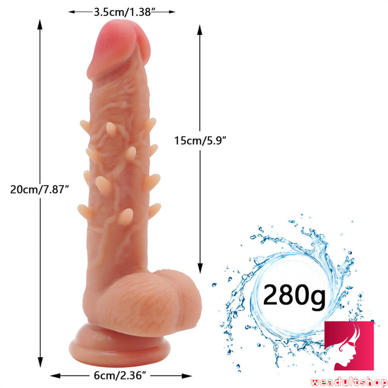 7.87" Silicone Spiked Dildo For Women