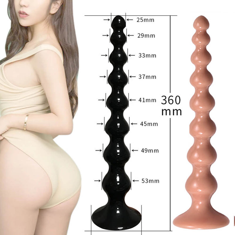 Super Long Soft Big Anal Beads With Suction Cup For Prostate Massaging