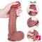 8.27in Real Feeling Dual Density Uncut Dildo With Moving Foreskin