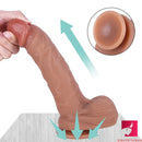 8.27in Real Feeling Dual Density Uncut Dildo With Moving Foreskin