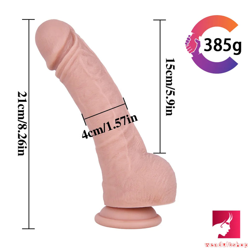 8.26in Soft Single Layer Silicone Big Dildo For Vagina Anal Massage