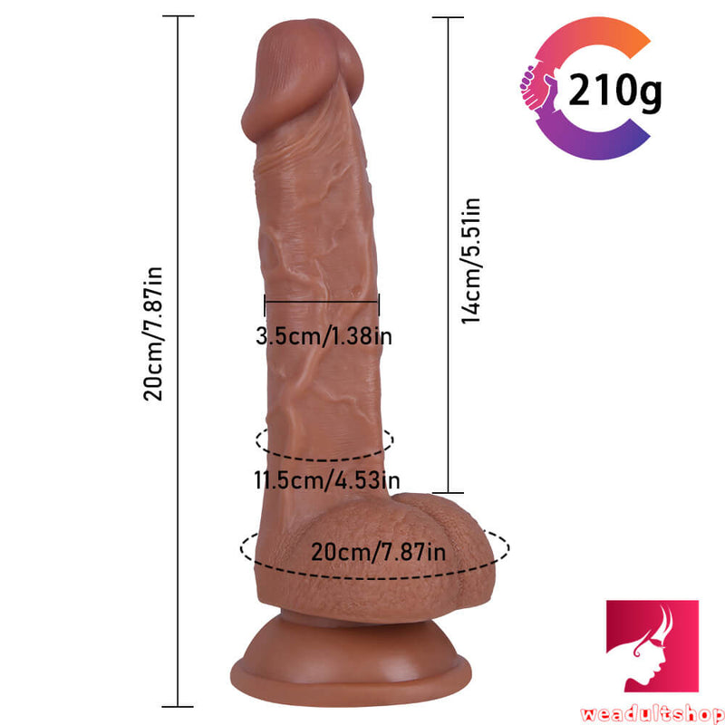 7.87in Stretchy TPE Big Small Dildo Toy For Women Using