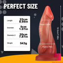8.66in Real Weird Soft Realistic Glans Penis Dildo With Sucker