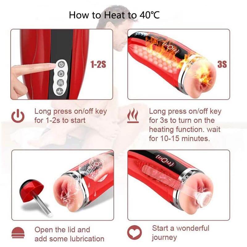 Pickup Suction Sex Toy Heating Voice Penis Stroker - Adult Toys 