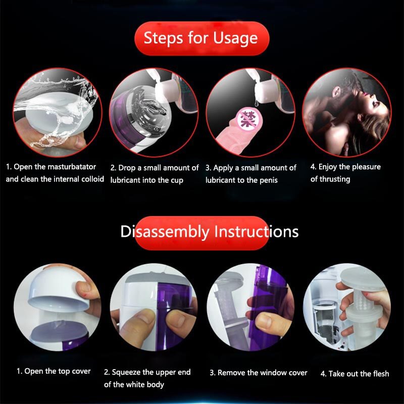 Realistic Pocket Masturbator Heating Mens Cock Stroker Toy - Adult Toys 