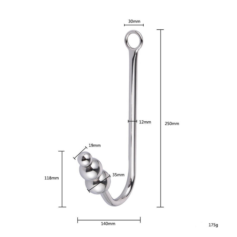 Stainless Steel Anal Hooks With Beads