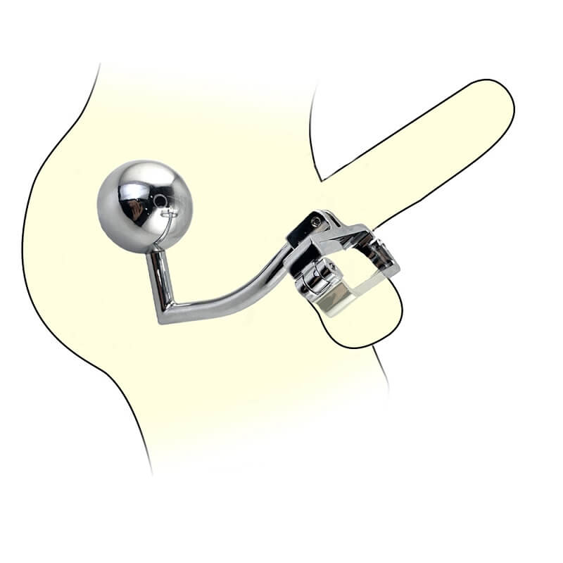 Metal Ball Stretcher With Anal Beads Anal Hook Men Sex Toy