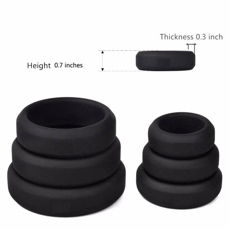 6 Size Stretchy Silicone Penis Ring Ball Stretcher For Male Sex Toy
