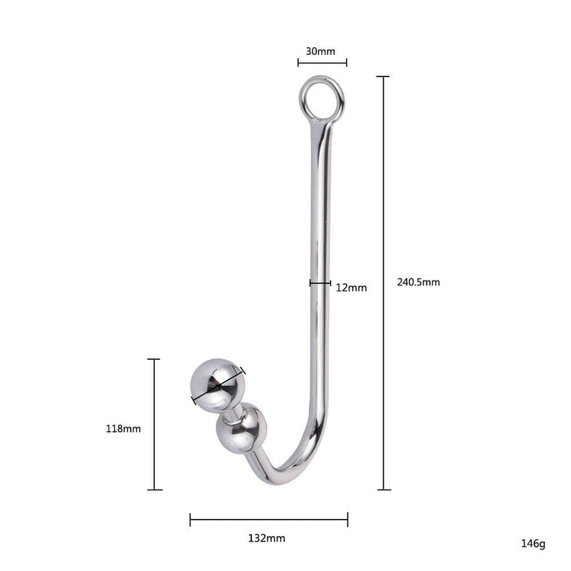 Stainless Steel Anal Hooks With Beads