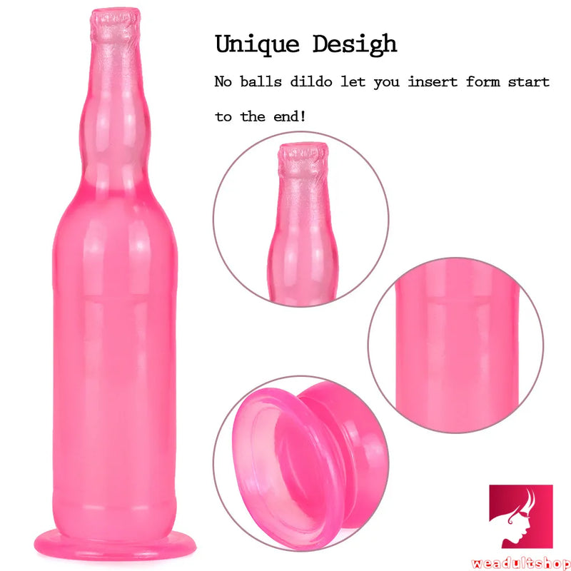 12in Beer Bottle Big Thick Transparent Penis Dildo Butt Plug