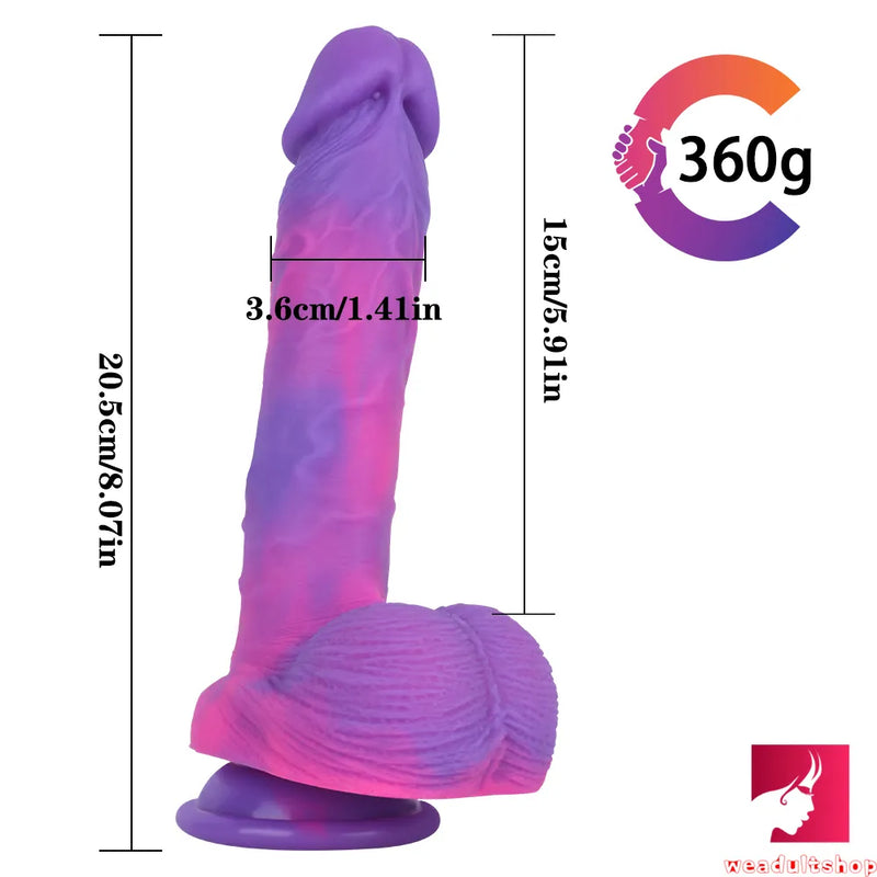 8.07in Mixed Colors Night Sky Dildo For Women Vagina Anal Massage