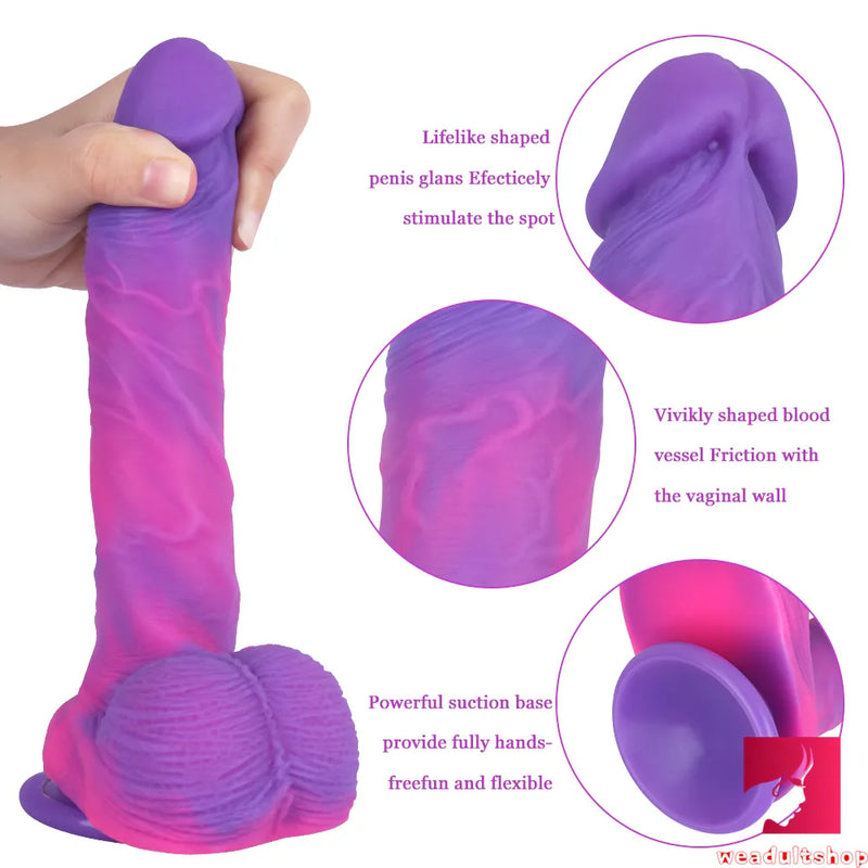 8.07in Mixed Colors Night Sky Dildo For Women Vagina Anal Massage