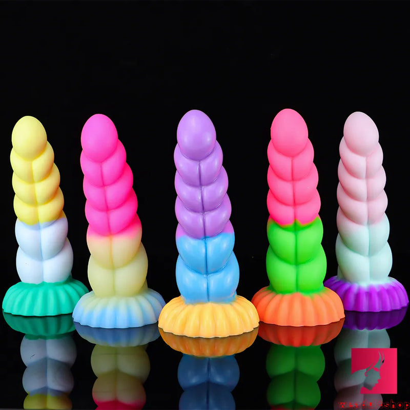 8.07in Fantasy Spiral Flexible Butt Plug Dildo For Women Orgasm