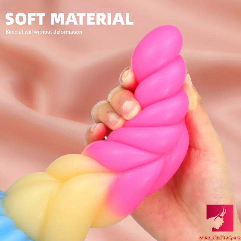 8.07in Fantasy Spiral Flexible Butt Plug Dildo For Women Orgasm