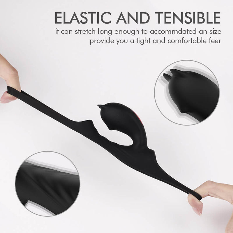 9 Vibration Modes Dual Loops Cock Ring Portable Electric Massage Toy - Adult Toys 