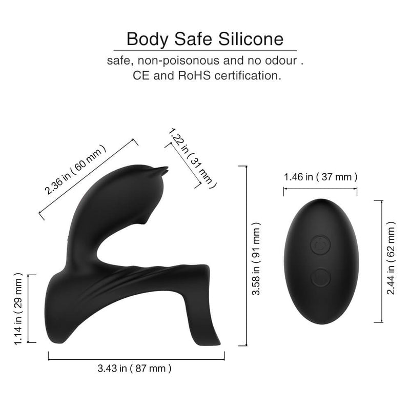 9 Vibration Modes Dual Loops Cock Ring Portable Electric Massage Toy - Adult Toys 