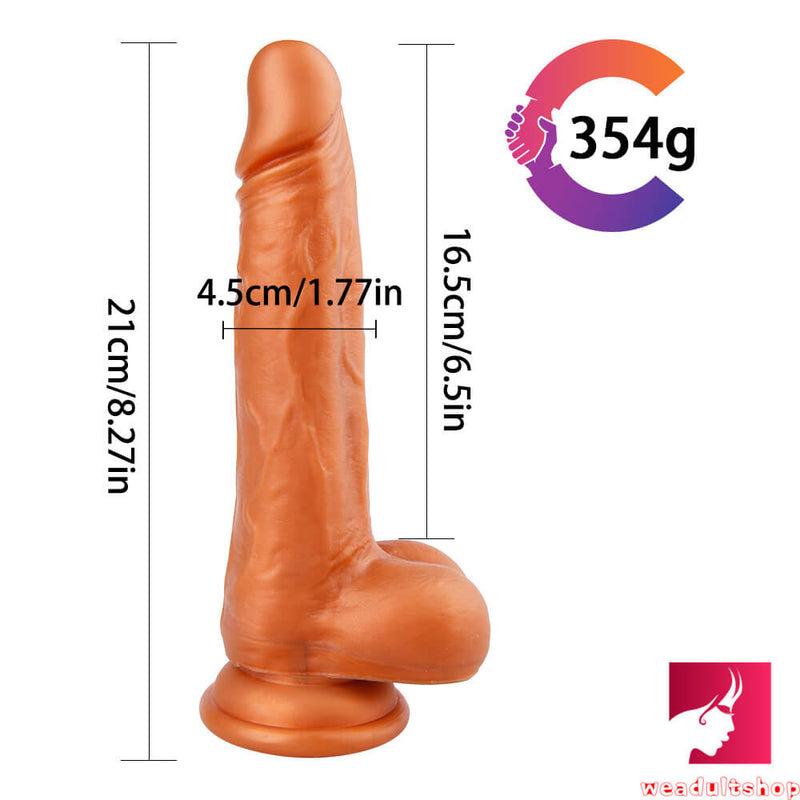 8.27in Gold Wife Rides Dildo Lifelike Sex Women Toy