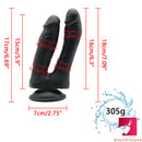 7.1in Double Headed Black Dildo With Sucker Young Anal Sex Toy