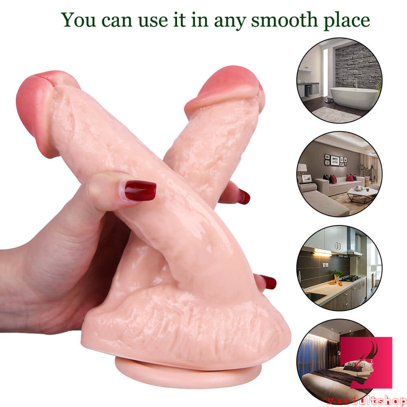 8.46in Asian Lesbian Dildo Standing Strap-on Insert Dildo