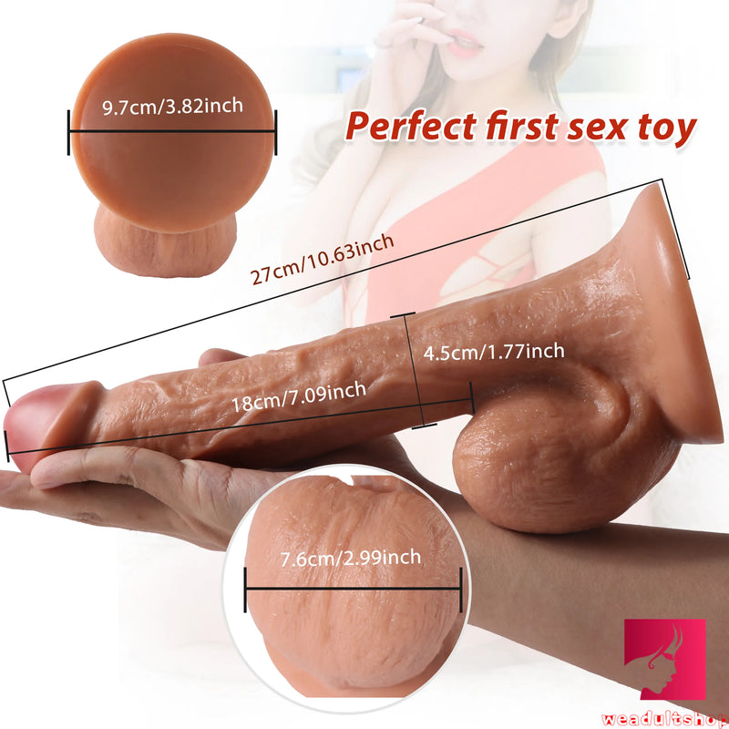 10in Perfect Size Big Dildo For Women With Big Eggs Thick Toy