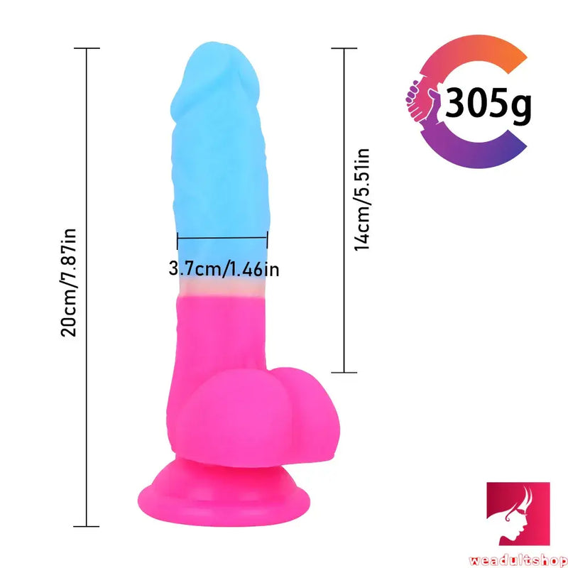 7.87in Realistic Soft Human Penis Dildo For Women Gay Lesbian