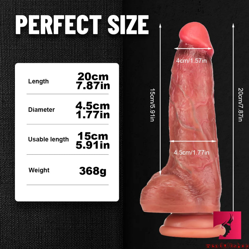 7.87in Pink Tender Glans Realistic Feeling Dildo For Adult Females