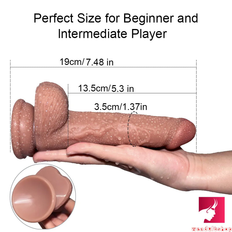 7.48in Double Layer Silicone Dildo For Girl Using Sex Toy