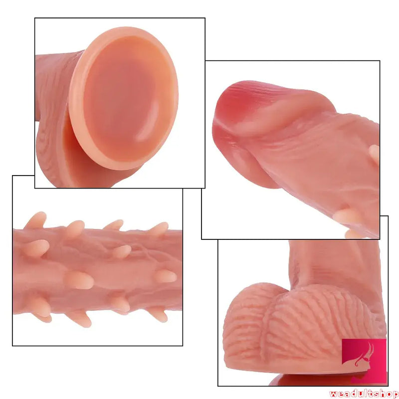 7.87in 8.27in Small Big Silicone Spiked Dildo For Anal Massaging