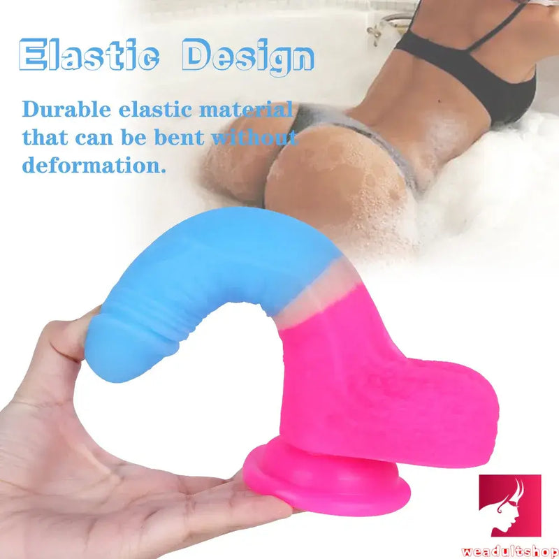 7.09in Rainbow Realistic Dildo Sex Toy For Women Masturbator