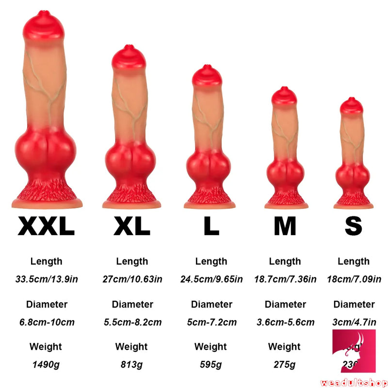 XML Ombre Premium Silicone Dog Animal Huge Thick Dildo