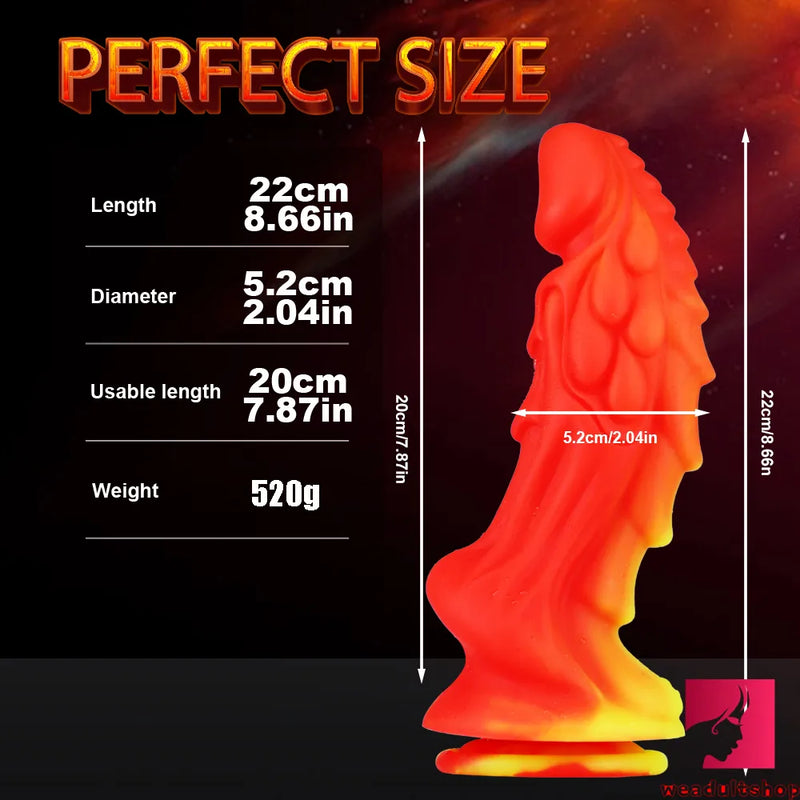 8.66in New Arrival Dragon Mixed Colors Dildo Sex Play Adult Toy