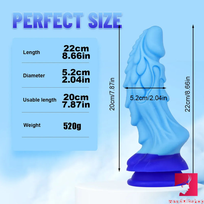 8.66in New Arrival Dragon Mixed Colors Dildo Sex Play Adult Toy