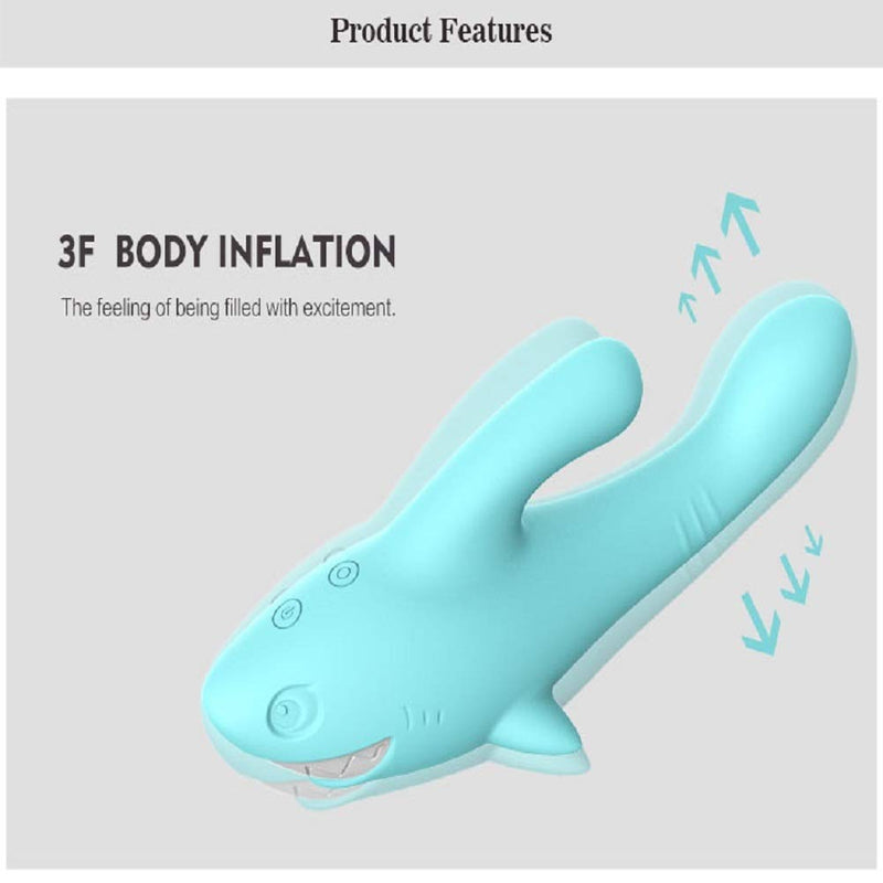 Shark Vibrator Thrusting Expanding Charging AV Massaging Wand - Adult Toys 