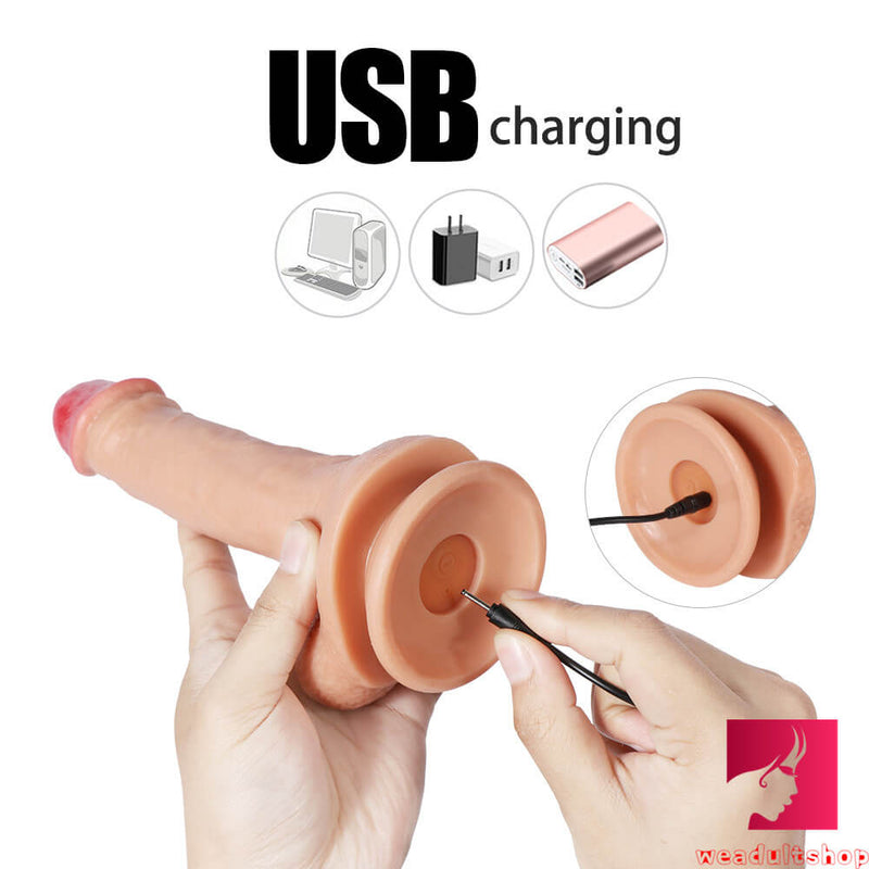 8.26in TPE 20 Frequencies Vibrating Dildo USB Charging Toy