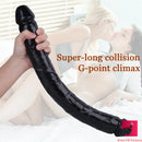 18.11in Long Skinny Dildo Smooth Double Soft Silicone Kiss Sex Toy