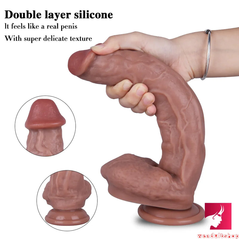 10.6in Soft Double Layer Silicone Big Long Dildo Realistic Penis Toy