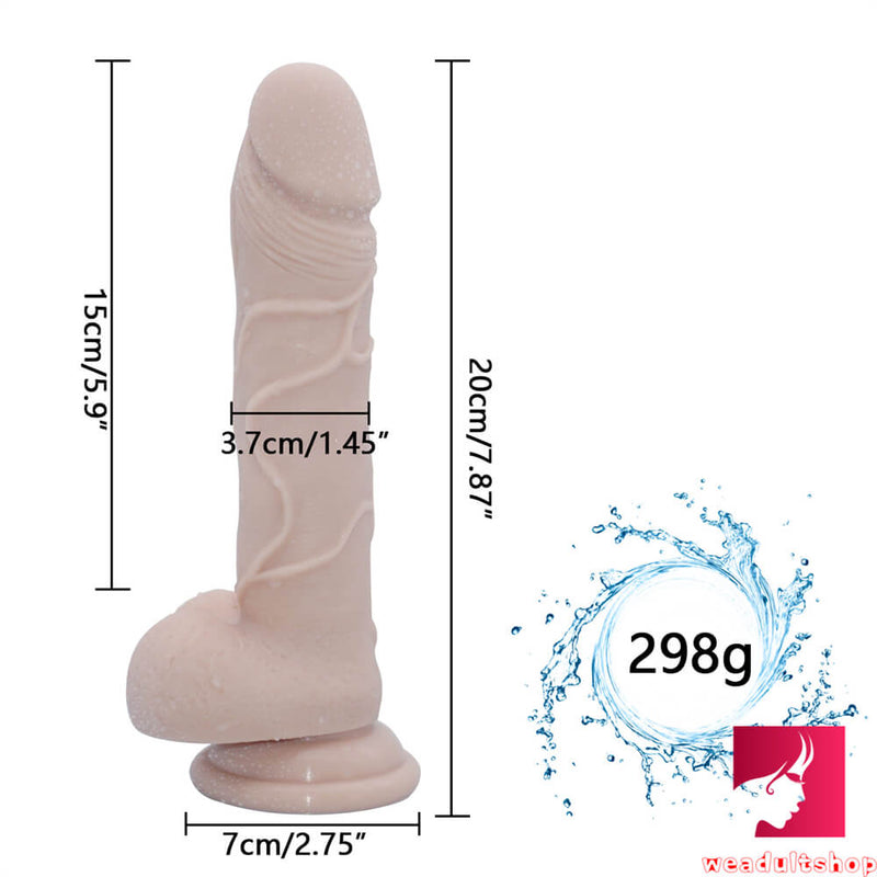 7.87in Superior Body Safe Silicone Dildo With Veins Sex Toy