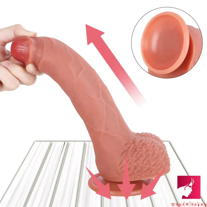 9.06in Curved Silicone Dildo Artificial Penis Toy For Adult Women